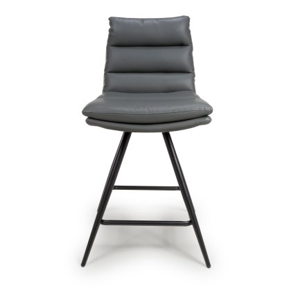Nobo - Swivel Counter Chair (Grey Faux Leather) Nobo - Swivel Counter Chair (Grey Faux Leather)