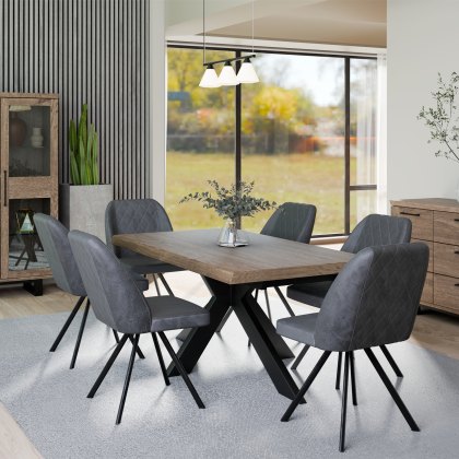 Texas - Dining Table with Metal Star Base (140cm) Texas - Dining Table with Metal Star Base (140cm)
