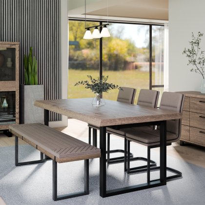 Texas - Dining Table with U Leg Metal Base (140cm) Texas - Dining Table with U Leg Metal Base (140cm)