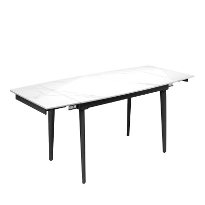 New Verdi - Ceramic Extending Dining Table (Gloss White Marble) New Verdi - Ceramic Extending Dining Table (Gloss White Marble)
