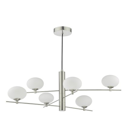 Dar - Jasper 6 Light Pendant Satin and Nickel Dar - Jasper 6 Light Pendant Satin and Nickel