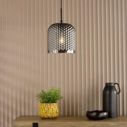 Dar - Esila Pendant Matt Black and Smoked Glass Dar - Esila Pendant Matt Black and Smoked Glass