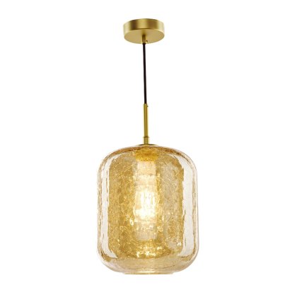 Dar - Tavia Pendant (Satin Gold and Amber Glass) Dar - Tavia Pendant (Satin Gold and Amber Glass)