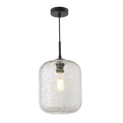 Dar - Tavia Pendant (Matt Black and Glass) Dar - Tavia Pendant (Matt Black and Glass)