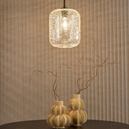 Dar - Tavia Pendant (Matt Black and Glass) Dar - Tavia Pendant (Matt Black and Glass)