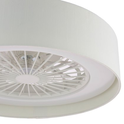 Dar - Fan Flush White With Shade LED Dar - Fan Flush White With Shade LED