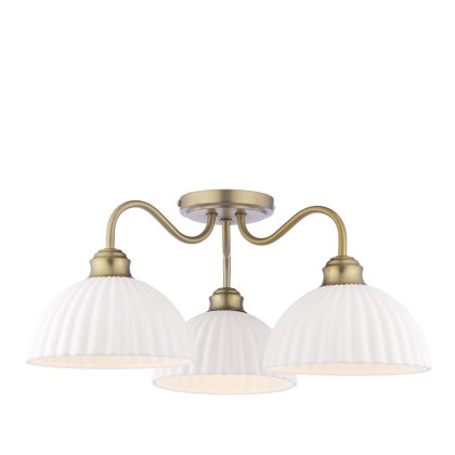 Laura Ashley - Durford Semi-Flush Ceiling Light (Matt Antique Brass) Laura Ashley - Durford Semi-Flush Ceiling Light (Matt Antique Brass)