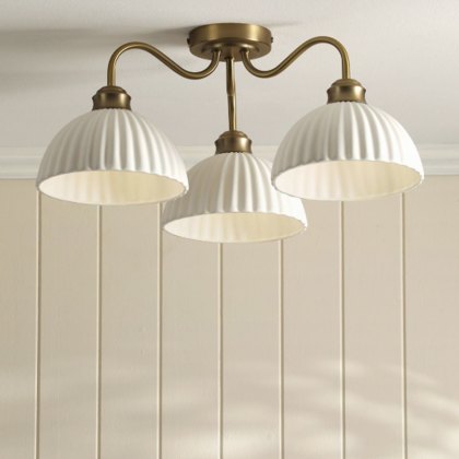 Laura Ashley - Durford Semi-Flush Ceiling Light (Matt Antique Brass) Laura Ashley - Durford Semi-Flush Ceiling Light (Matt Antique Brass)