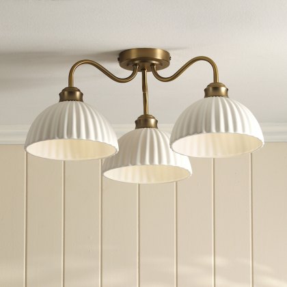 Laura Ashley - Durford Semi-Flush Ceiling Light (Matt Antique Brass) Laura Ashley - Durford Semi-Flush Ceiling Light (Matt Antique Brass)