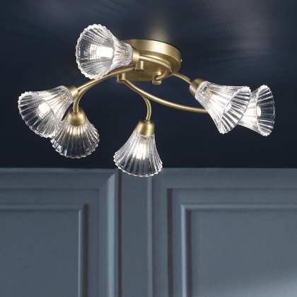 Laura Ashley - Lanton Semi-Flush Ceiling Light (Matt Antique Brass) Laura Ashley - Lanton Semi-Flush Ceiling Light (Matt Antique Brass)
