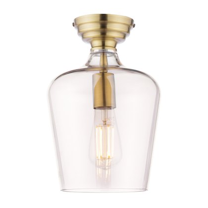Laura Ashley - Ockley Semi-Flush Ceiling Light (Antique Brass and Champagne Glass) Laura Ashley - Ockley Semi-Flush Ceiling Light (Antique Brass and Champagne Glass)