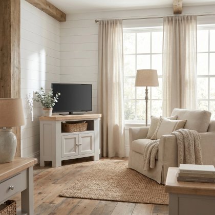 New Hampshire - Corner TV Unit with 2 Doors (Stone Grey) New Hampshire - Corner TV Unit with 2 Doors (Stone Grey)