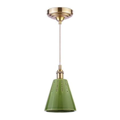 Joules - Allington Pendant Green Ceramic and Matt Antique Brass Joules - Allington Pendant Green Ceramic and Matt Antique Brass