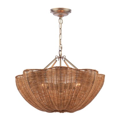 Joules - Braywick 3 Light Pendant Satin Bronze and Rattan shade Joules - Braywick 3 Light Pendant Satin Bronze and Rattan shade