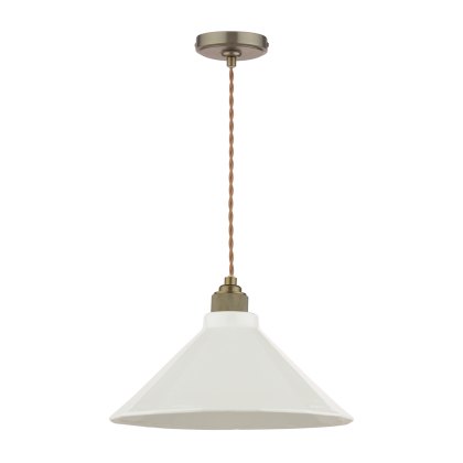 Joules - Lynton Pendant Satin Bronze and Cream Ceramic Joules - Lynton Pendant Satin Bronze and Cream Ceramic