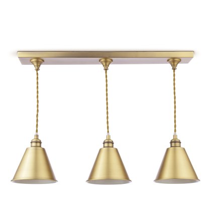 Joules Wollaton - 3 Light Bar Pendant Matt Antique Brass and Matt White Joules Wollaton - 3 Light Bar Pendant Matt Antique Brass and Matt White