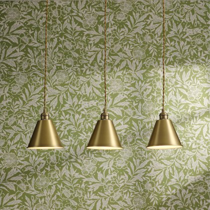 Joules Wollaton - 3 Light Bar Pendant Matt Antique Brass and Matt White Joules Wollaton - 3 Light Bar Pendant Matt Antique Brass and Matt White