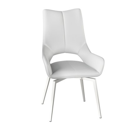 Spinello - Swivel Dining Chair (White Faux Leather) Spinello - Swivel Dining Chair (White Faux Leather)