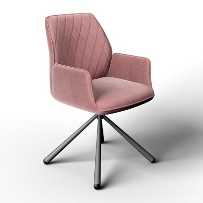 Zanetti - Swivel Dining Chair (Pink Fabric) Zanetti - Swivel Dining Chair (Pink Fabric)