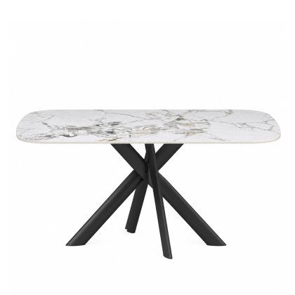 Abbott - White Marble Ceramic Dining Table (140cm) Abbott - White Marble Ceramic Dining Table (140cm)