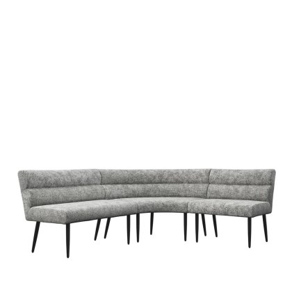 Abbott - Curved Corner Bench Set (Grey Fabric) Abbott - Curved Corner Bench Set (Grey Fabric)