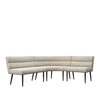 Abbott - Curved Corner Bench Set (Champagne Fabric) Abbott - Curved Corner Bench Set (Champagne Fabric)