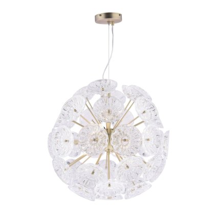 Laura Ashley - Elwick 6 Light Pendant Textured Glass Antique Brass Laura Ashley - Elwick 6 Light Pendant Textured Glass Antique Brass