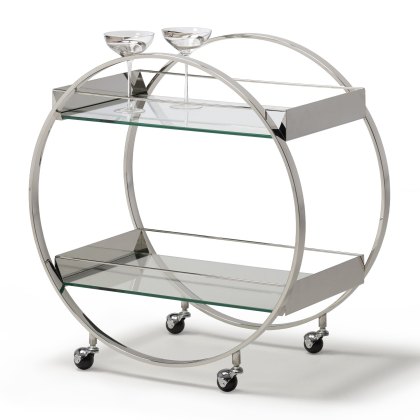 Hammond - Drinks Trolley (Clear Glass Shelves) Hammond - Drinks Trolley (Clear Glass Shelves)