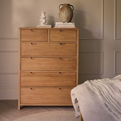Ercol Bosco Bedroom - 6 Drawer Tall Wide Chest