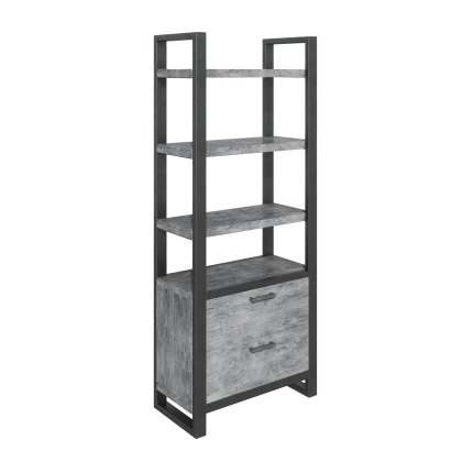 Roxburgh - Bookcase with Drawers (Stone Effect) Roxburgh - Bookcase with Drawers (Stone Effect)