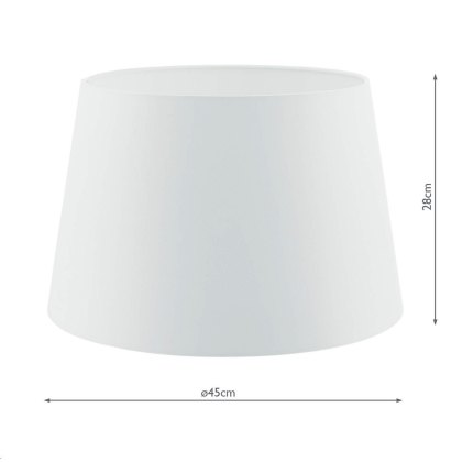 Dar - Cezanne White Faux Silk Tapered Drum Shade (45cm)