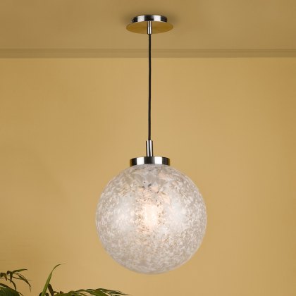 Dar - Avari Pendant Satin Nickel Frosted Glass