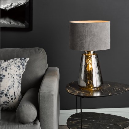 Dar - Wycliffe Table Lamp (Smoked Glass)