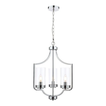 Laura Ashley - Joseph 3lt Chandelier Polished Chrome Glass Laura Ashley - Joseph 3lt Chandelier Polished Chrome Glass