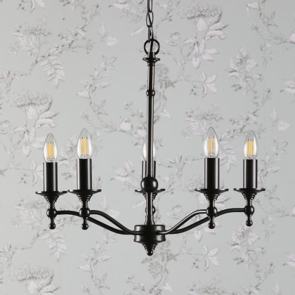 Laura Ashley - Ludchurch 5 Light Chandelier Industrial Fitting Only (Black) Laura Ashley - Ludchurch 5 Light Chandelier Industrial Fitting Only (Black)
