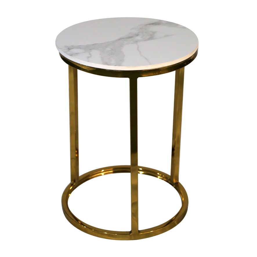 Value Mark Furniture Berkshire - Round End Table (White Ceramic)