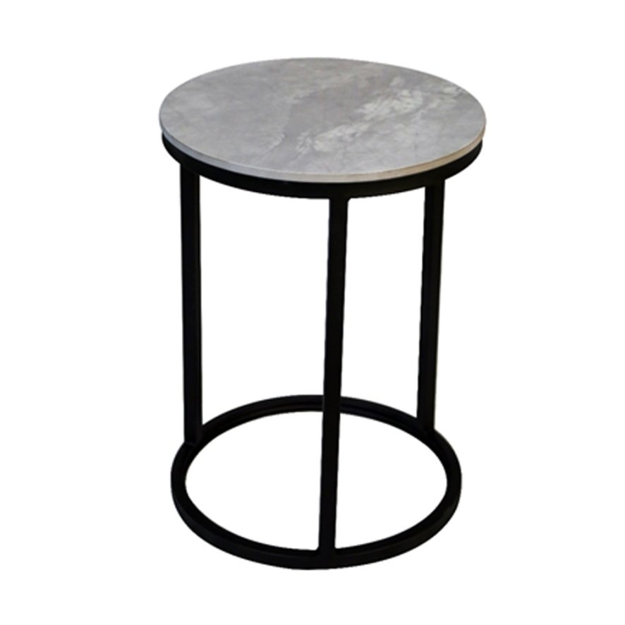 Value Mark Furniture Hutton - Round End Table (Grey and Black)