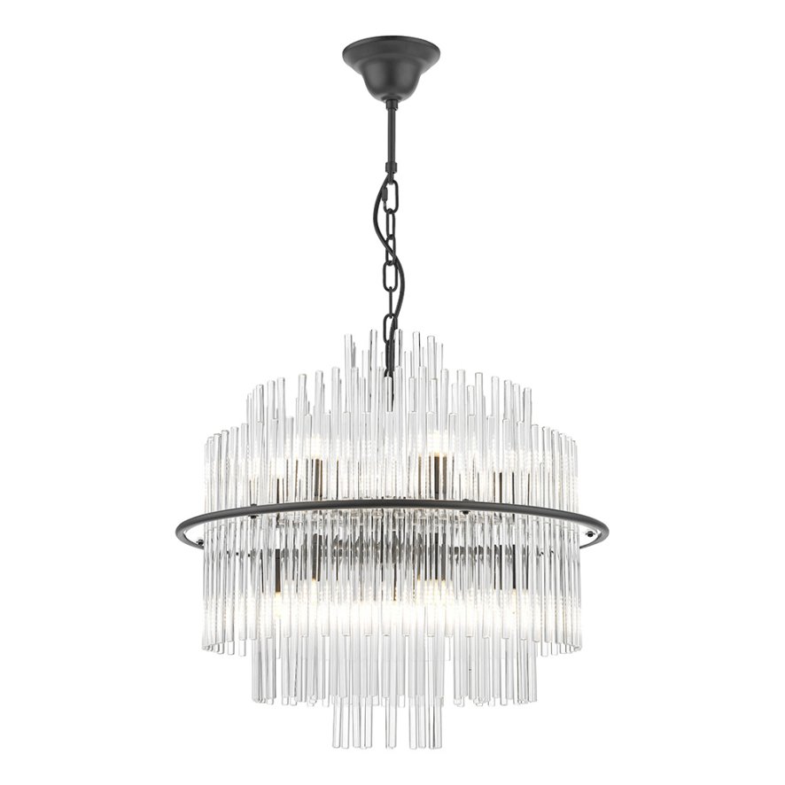 Dar Lighting Dar - Lukas 13 Light Pendant (Satin Black)