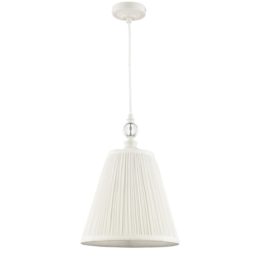 Laura Ashley Laura Ashley - Ellis Pendant Satin Cream and Crystal With Shade