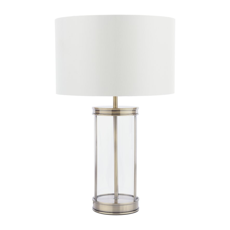 Laura Ashley Laura Ashley - Harrington Small Table Lamp (Antique Brass and Glass With Shade)