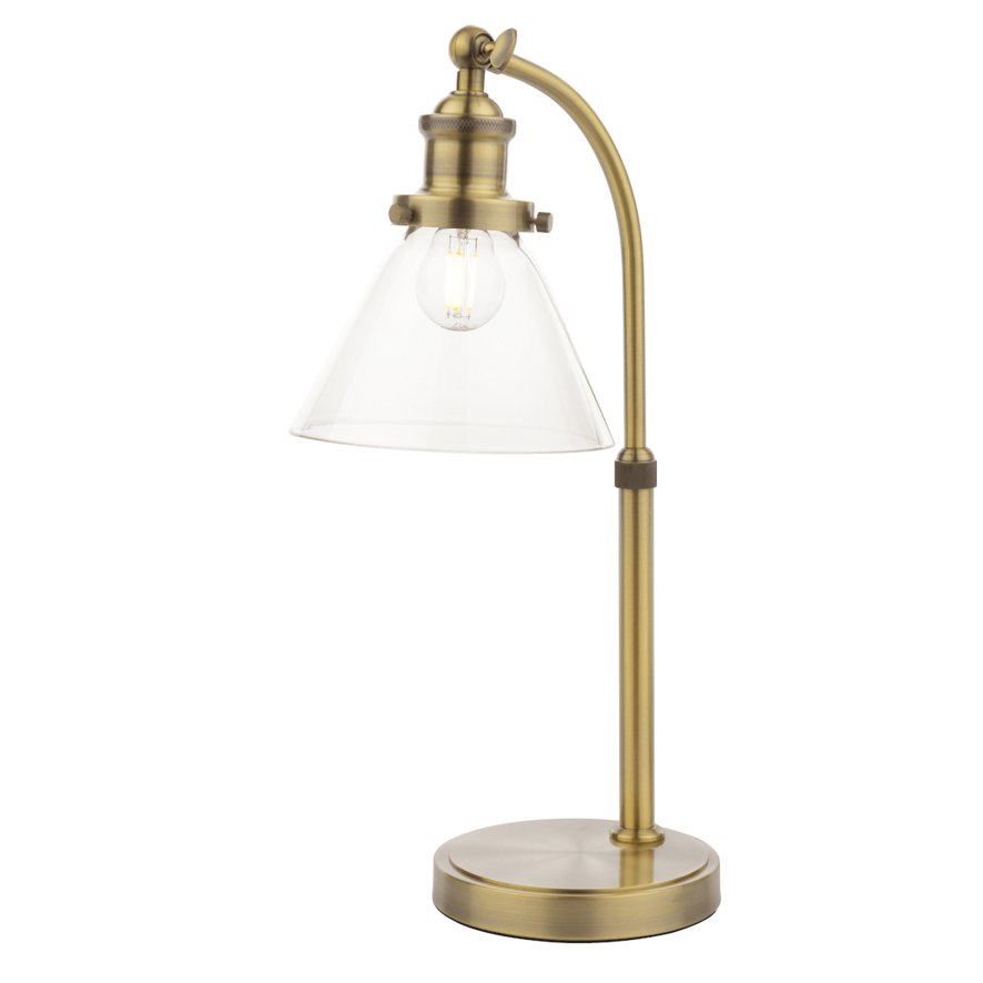 Laura Ashley Laura Ashley - Isaac Desk Lamp Antique Brass and Glass