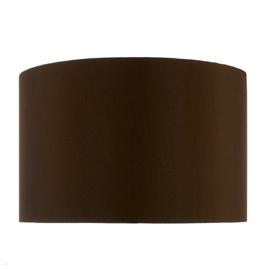 Dar Lighting Dar - Voyage Faux Silk Drum Shade 38cm (Brown)