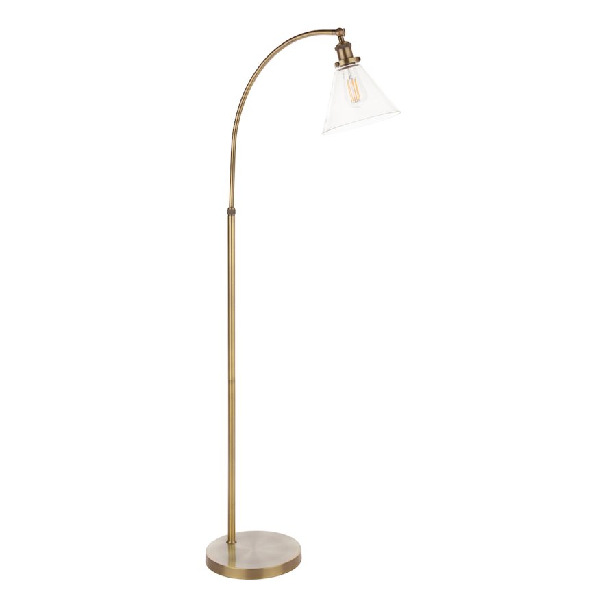 Laura Ashley Laura Ashley - Isaac Floor Lamp (Antique Brass and Glass)