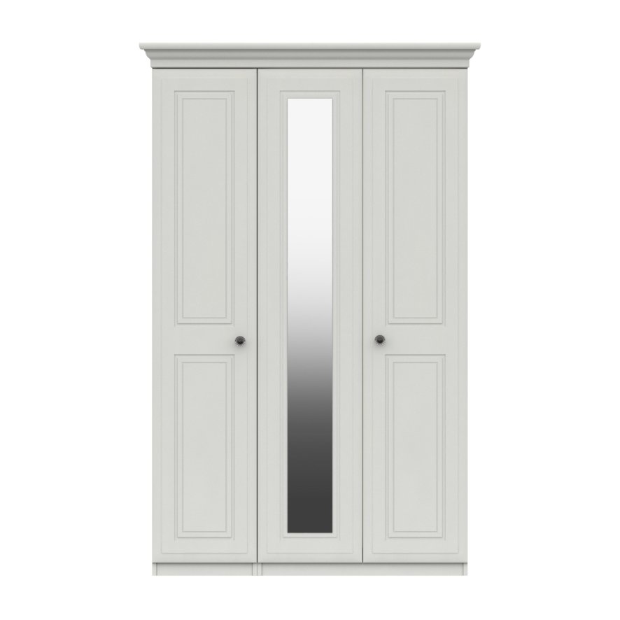 One Call Furniture Devon - Tall Three Door Wardrobe with Mirror (Soft Close)