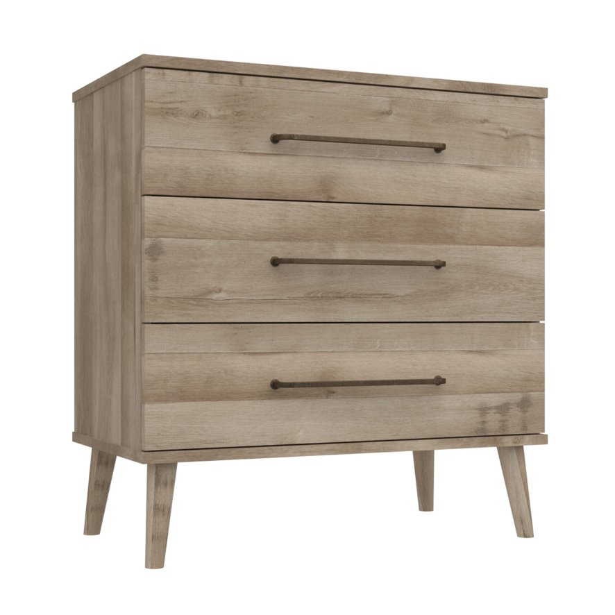 One Call Furniture Dorset - Three Drawer Chest (Soft Close)