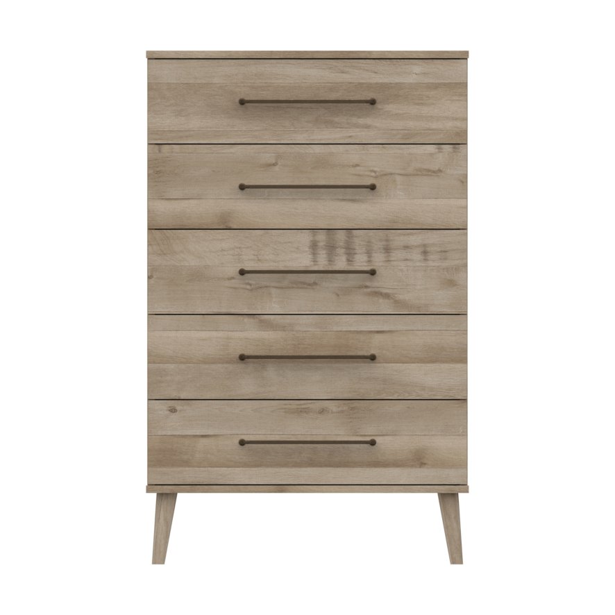 One Call Furniture Dorset - Five Drawer Bedroom Chest (Soft Close)