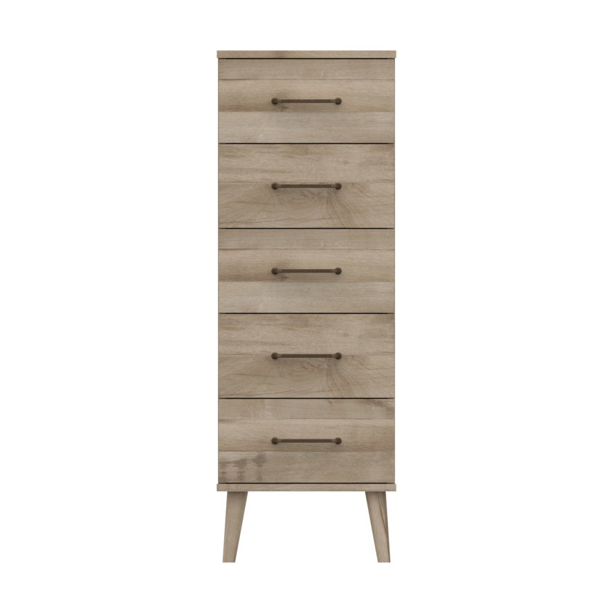 One Call Furniture Dorset - Five Drawer Tallboy Bedroom Chest (Soft Close)