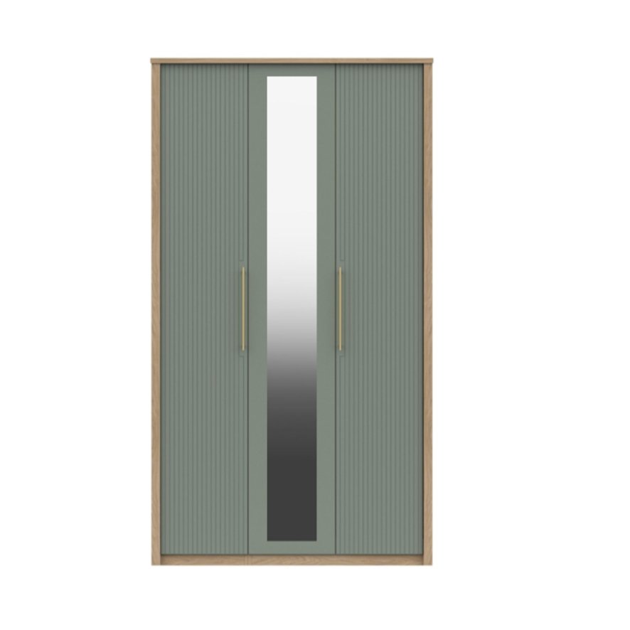 One Call Furniture Exeter - Tall Three Door Wardrobe with Mirror (Soft Close)