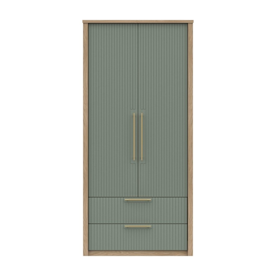 One Call Furniture Exeter - Two Door Wardrobe with Drawers (Soft Close)