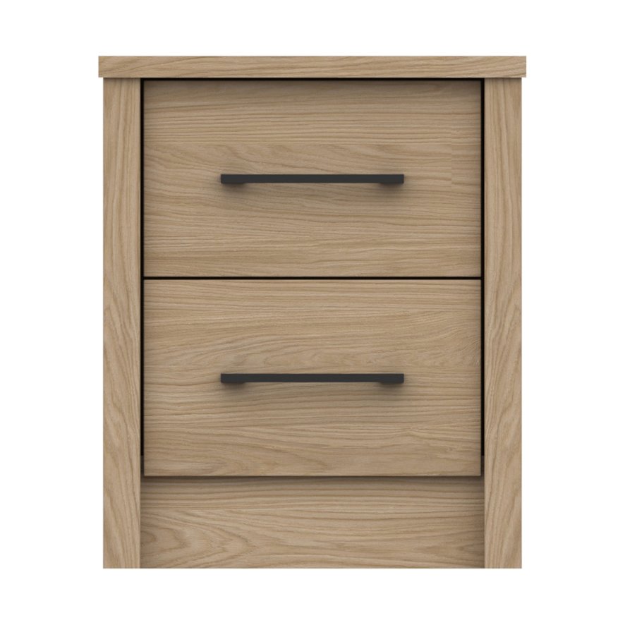 One Call Furniture Newquay - Two Drawer Bedside Chest (Soft Close)